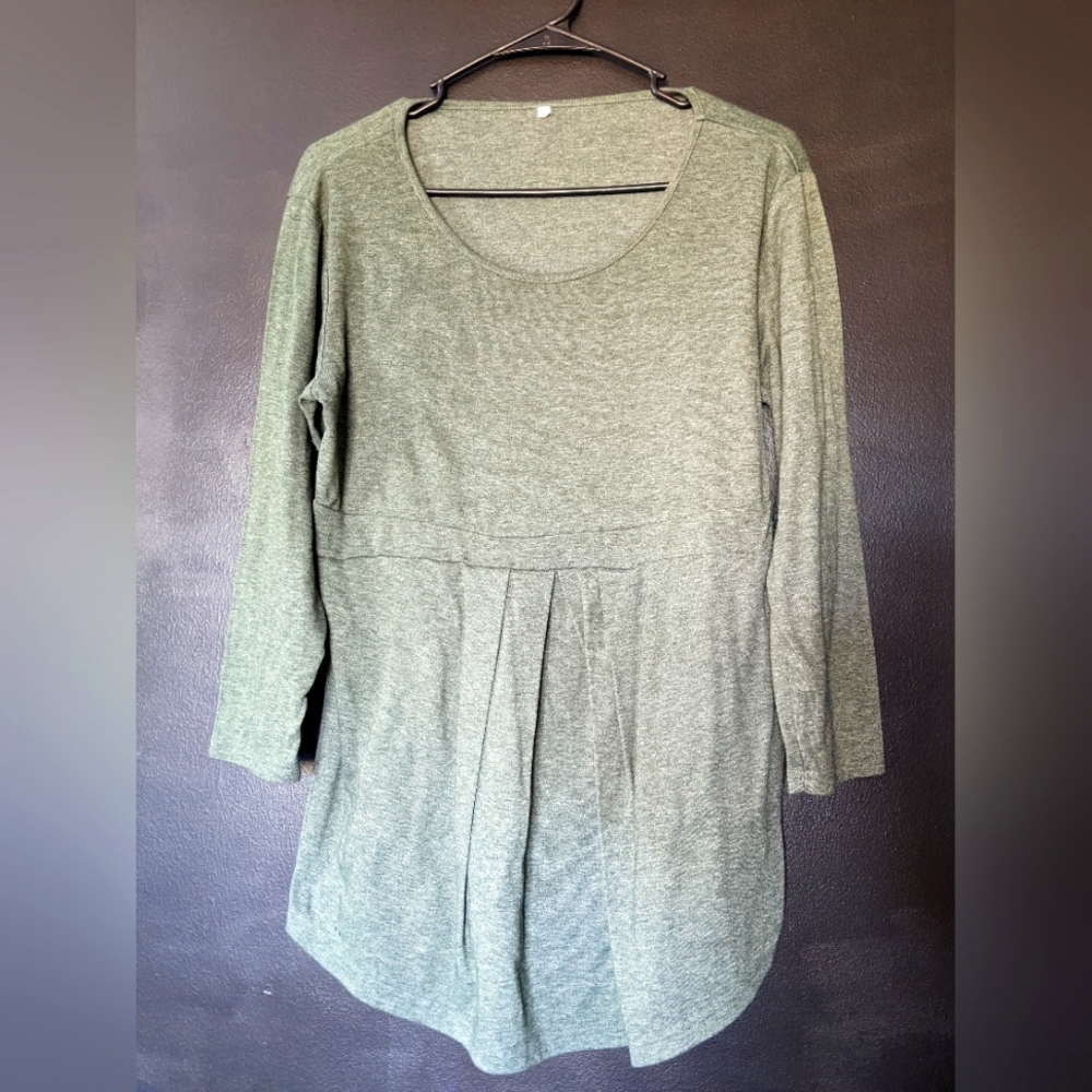 Heathered Green Maternity Top